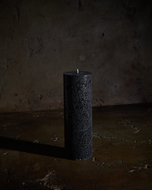 Textured Pillar Candles Black Large