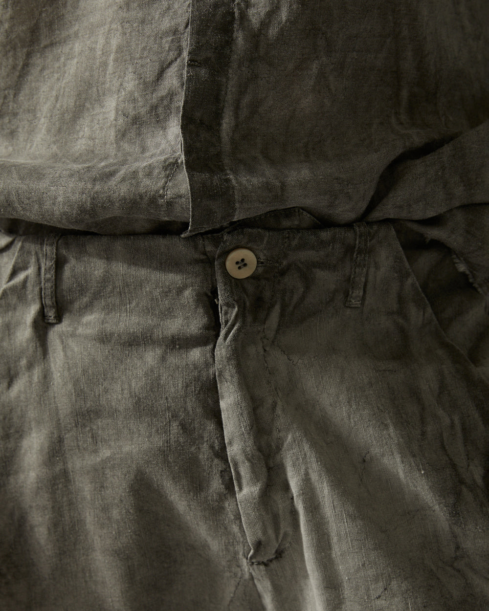 Asymmetric Back Seam Worker Pants Hand Dyed Grey