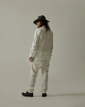 Drop Crotch Pants with Coulisse White