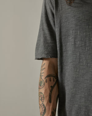Central Back Seam T-Shirt SS Grey
