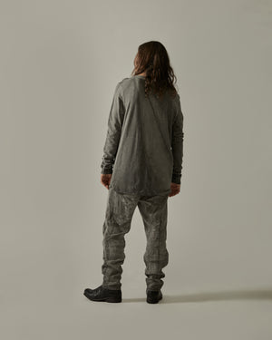 Drop Crotch Pants with Coulisse Hand Dyed Grey