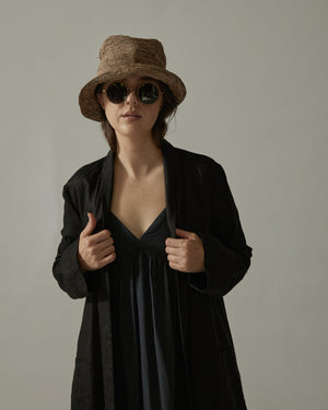 Kimono Coat Linen Black