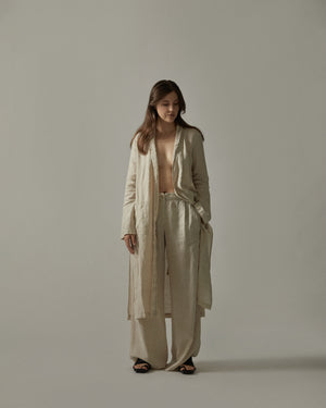 Pleated Linen Pants Natural