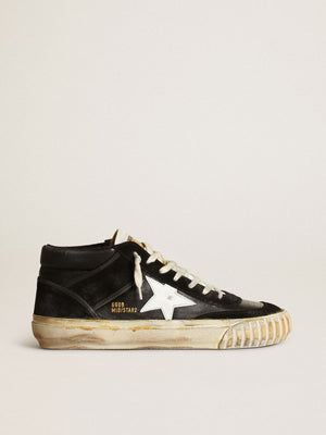 Men’s Mid Star in Black Nappa and Suede w/ White Leather Star