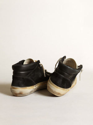 Men’s Mid Star in Black Nappa and Suede w/ White Leather Star