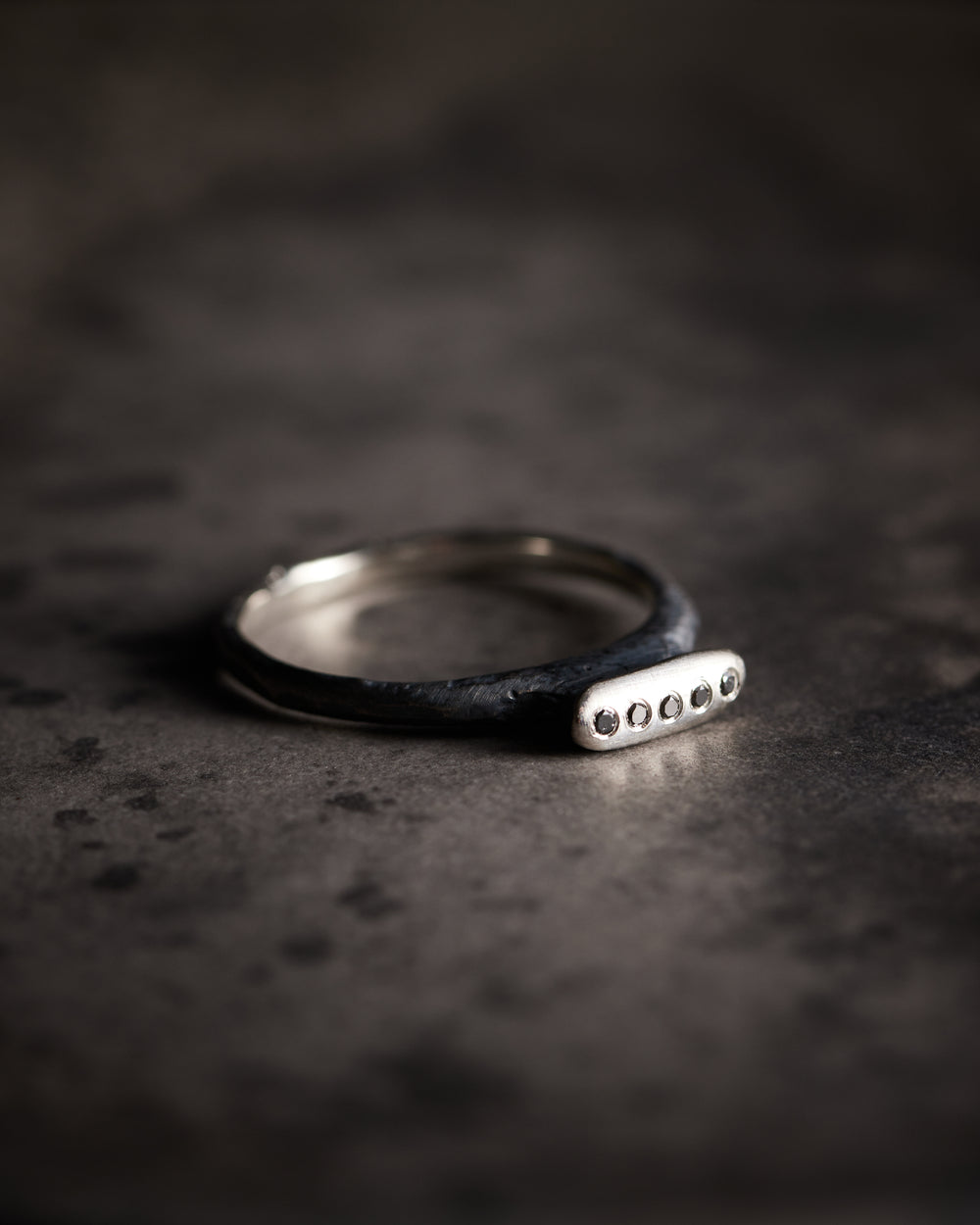 Elis I Ring Black Oxidised Silver