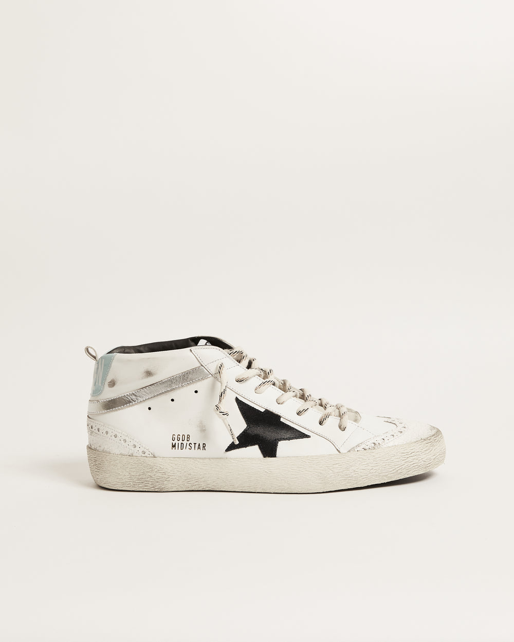 Mid Star in Cracked Leather Toe w/ Suede Black Star and Patent Blue Heel