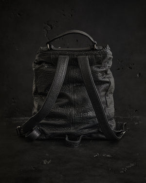 Leather Backpack w/ Cotton Lining Nero