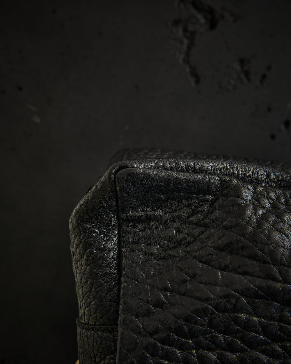 Leather Bag w/ Strap Nero