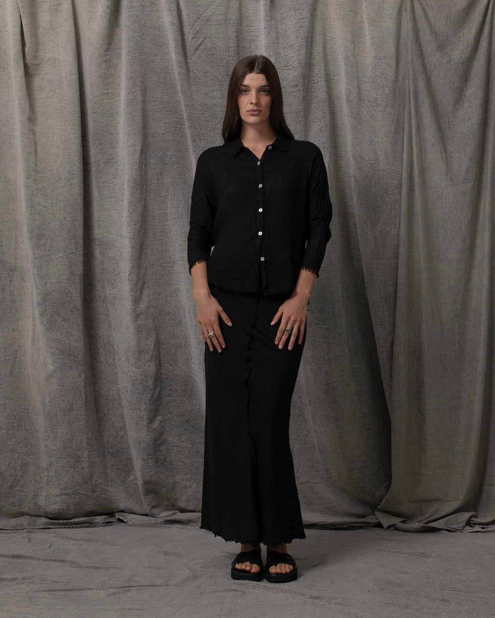 Dijon Shirt Linen Black