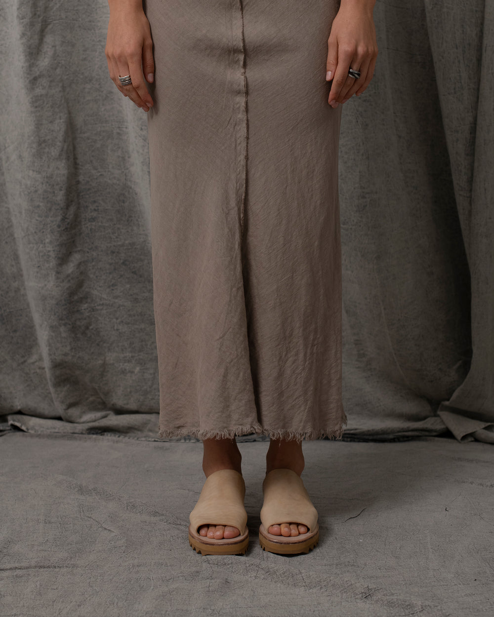 Virginia Skirt Linen Pewter