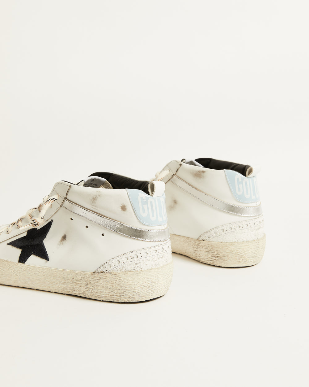 Mid Star in Cracked Leather Toe w/ Suede Black Star and Patent Blue Heel