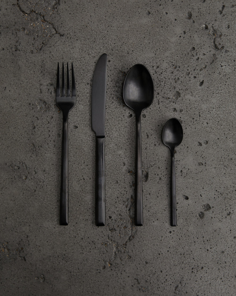 Pure Cutlery Table Spoon in Stonewashed Black