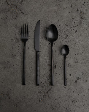 Pure Cutlery Coffee Spoon in Stonewashed Black