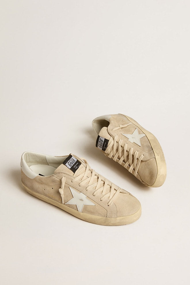 Man Super Star Suede w/ White Leather Star and White Heel