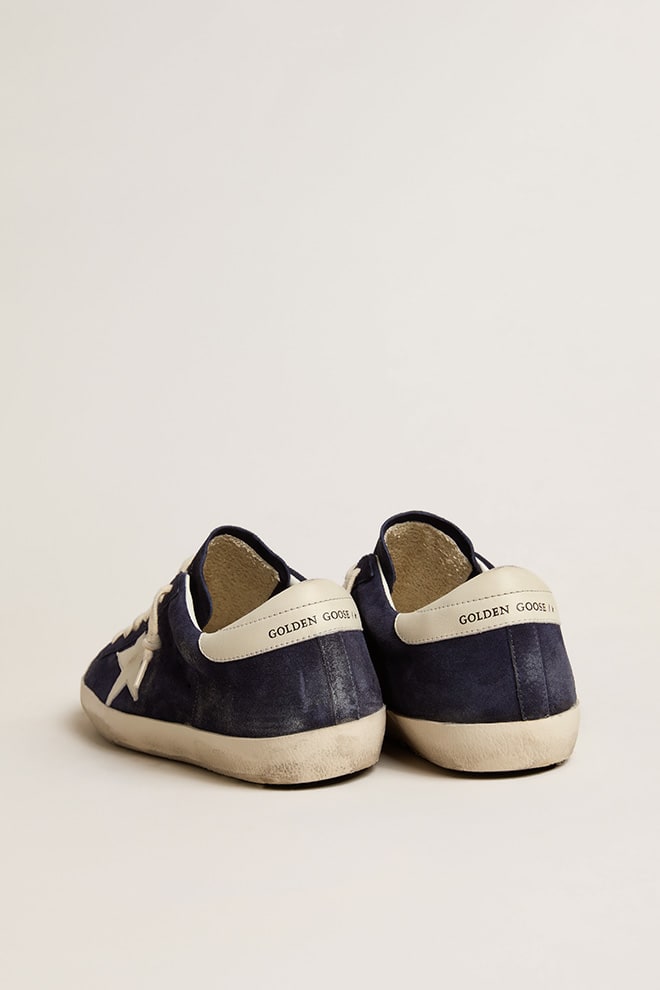 Super Star Navy Suede w/ White Leather Star and Heel