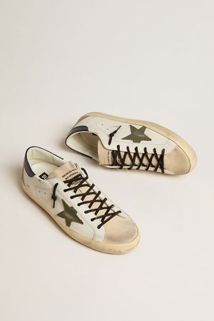 Man Super Star Leather w/ Suede Toe and Canvas Khaki Star