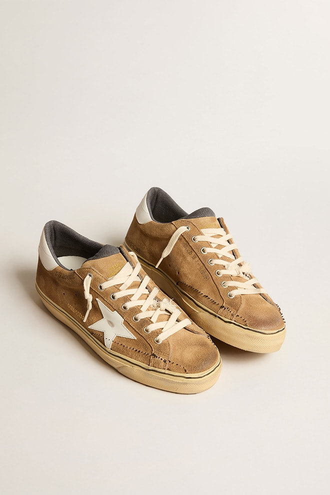 Man Super Star Suede w/ White Leather Star and Heel