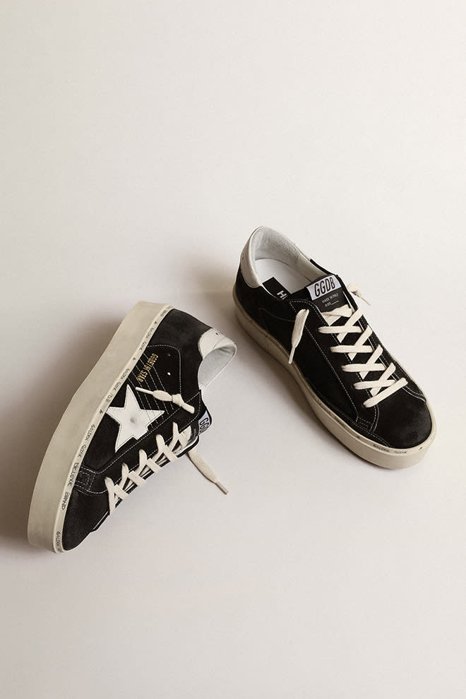 Hi Star in Black Suede Leather w/ White Leather Star