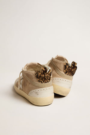 Woman Mid Star Suede w/ White Leather Star and Leo Printed Heel