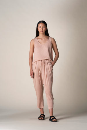 Silk Cropped Easy Pant Terracotta