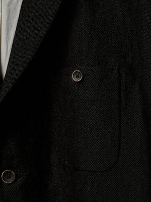 Giovanni Coat Linen Wool Black