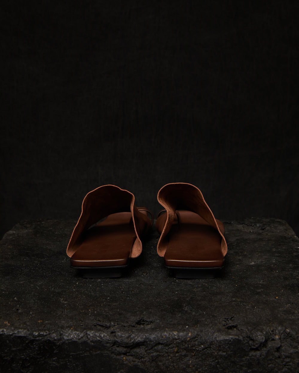 Square Slippers Brown