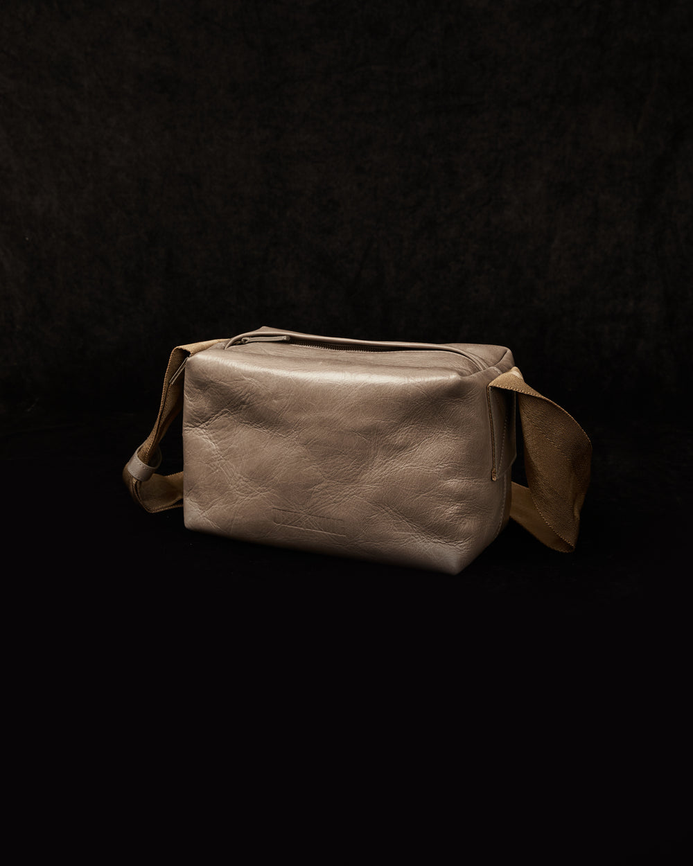 Medium Shoulder Bag Grey w/ Mustard Strap