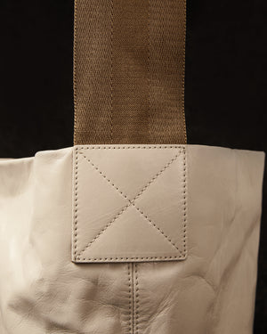 Oversize Bag White w/ Mustard Strap