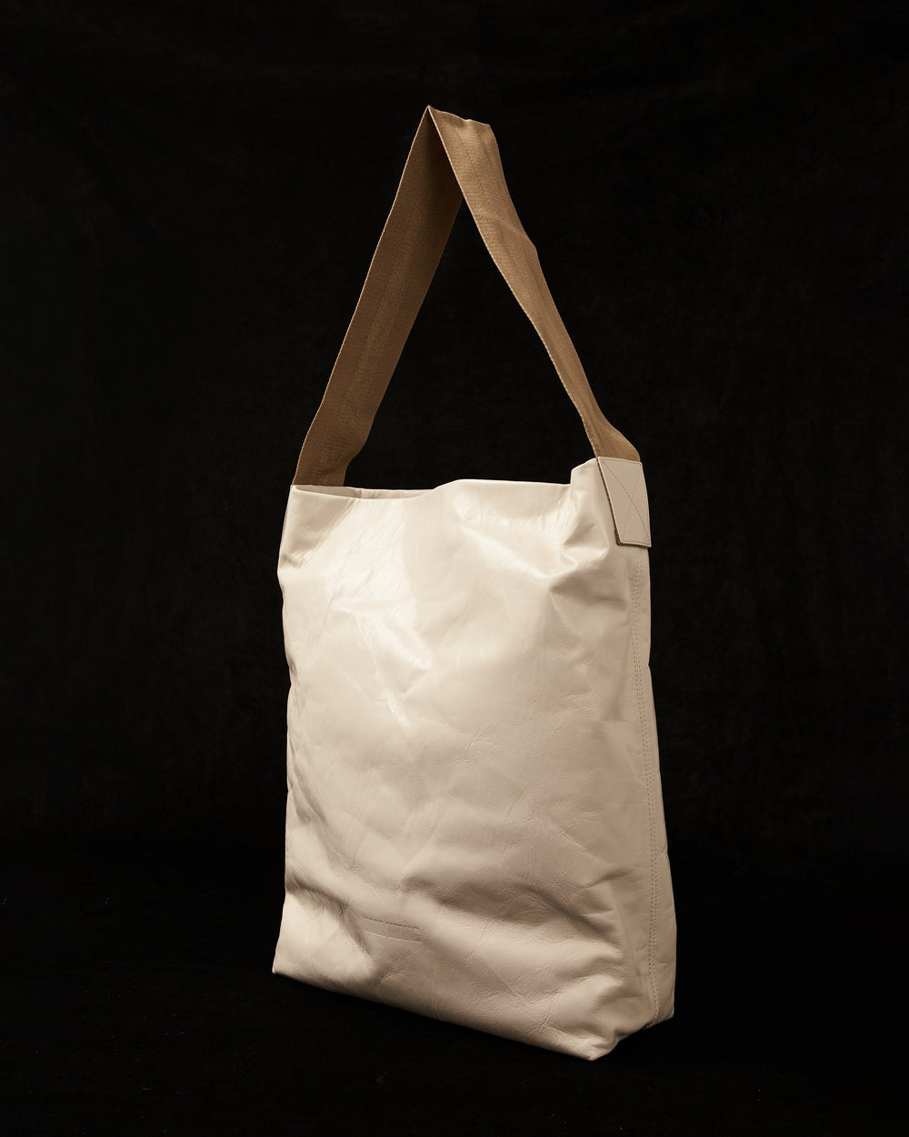Oversize Bag White w/ Mustard Strap