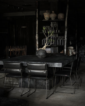 Square Concrete Dining Table - Charcoal