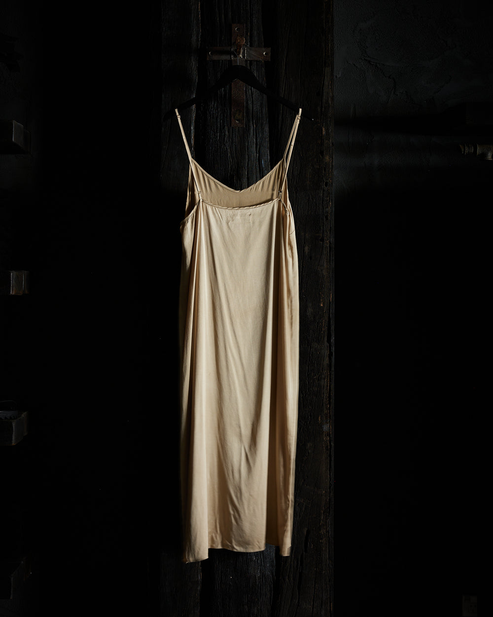 Long Silk Slip Dress - Gold