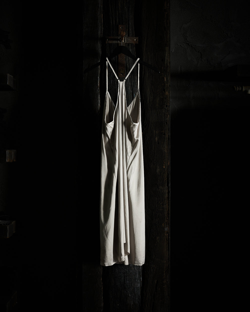 T-Back Silk Slip Dress - Silver