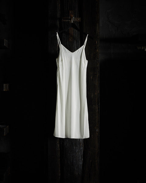 Short Silk Slip Dress - White