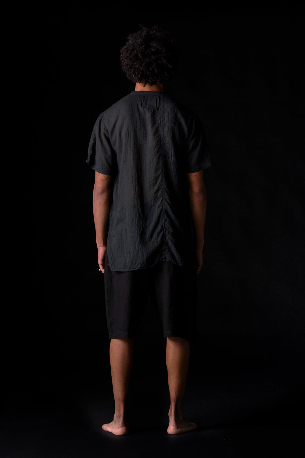 Easy Short Washed Linen Black