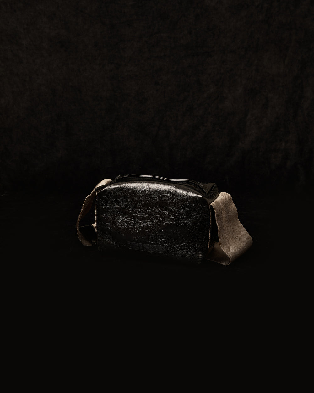Small Shoulder Bag Black w/ Tan Strap