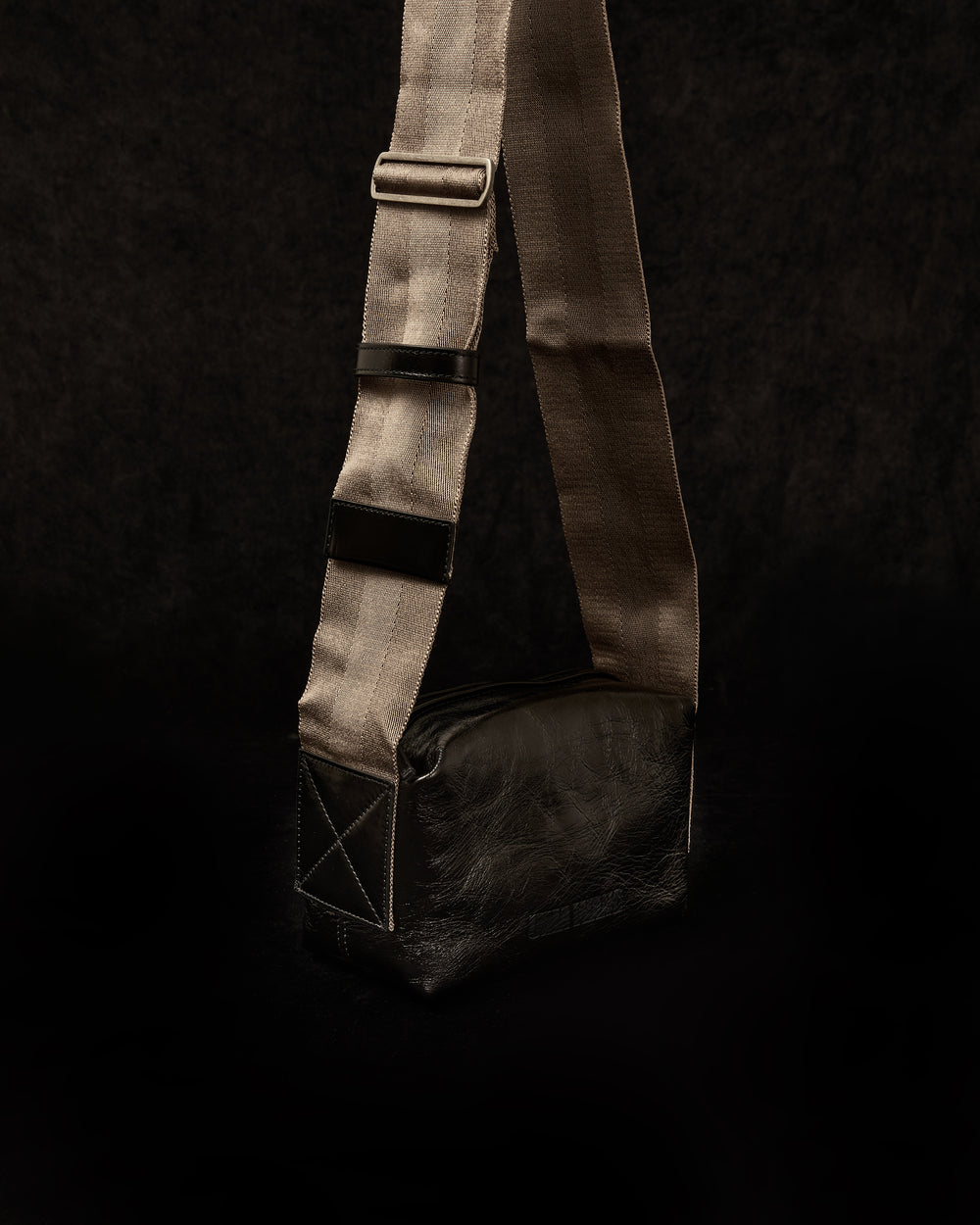 Small Shoulder Bag Black w/ Tan Strap