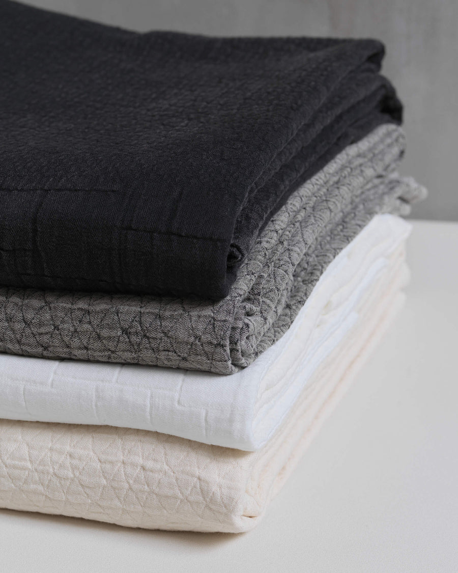 020 Linen & Cotton Jacquard Pillows Washed Black