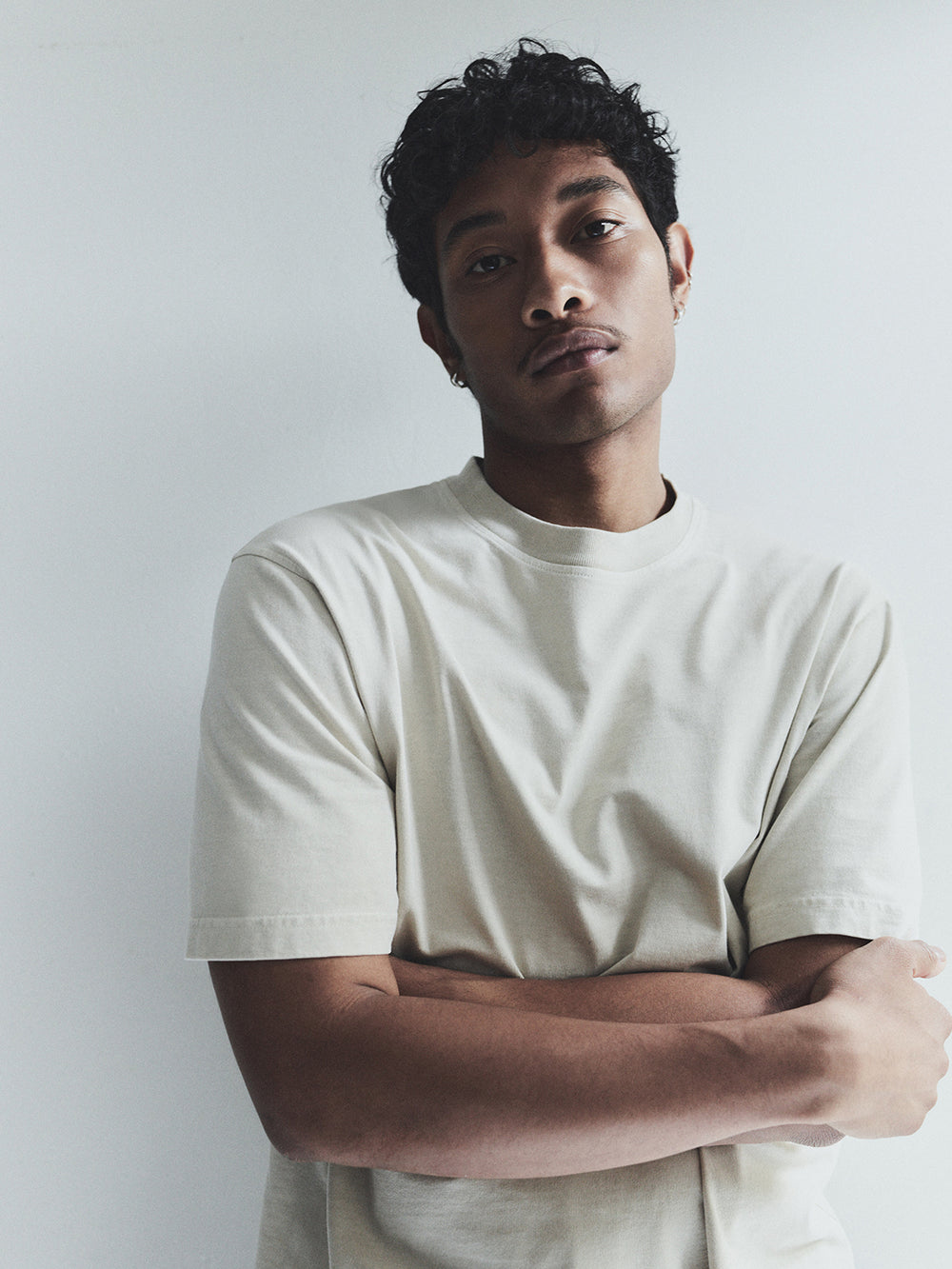 Asha Mock Neck Tee Brown Rice