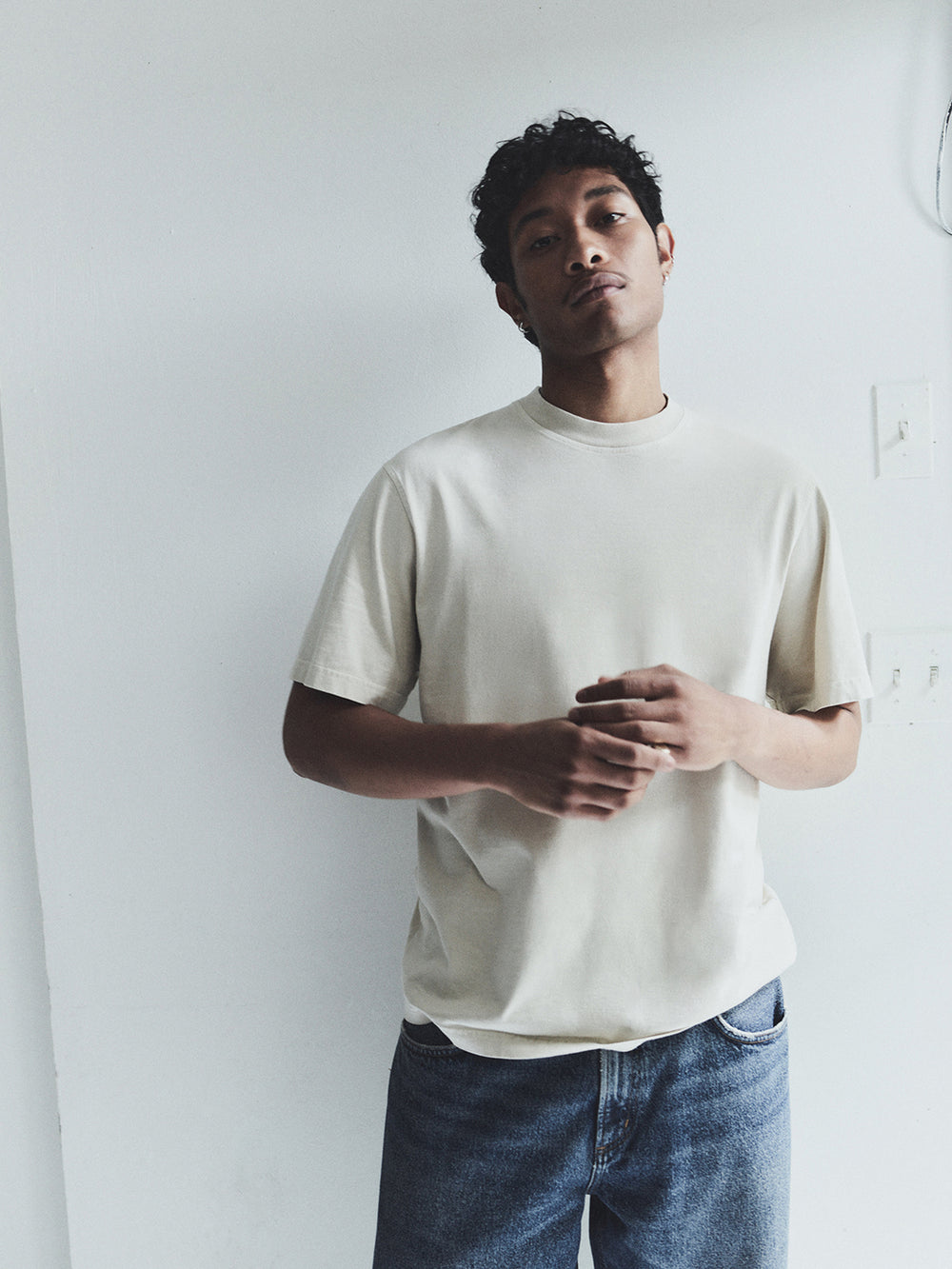 Asha Mock Neck Tee Brown Rice