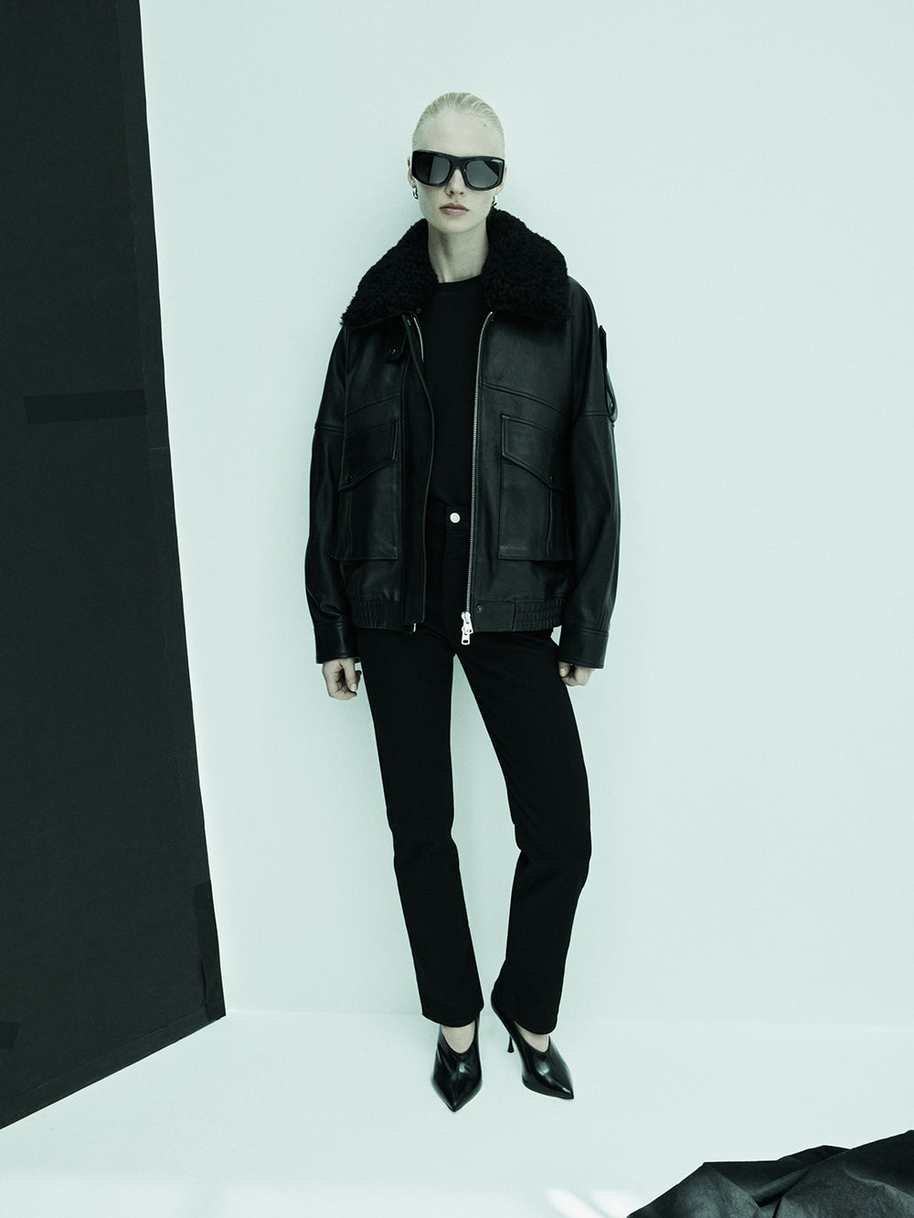 Avril Leather Jacket in Black