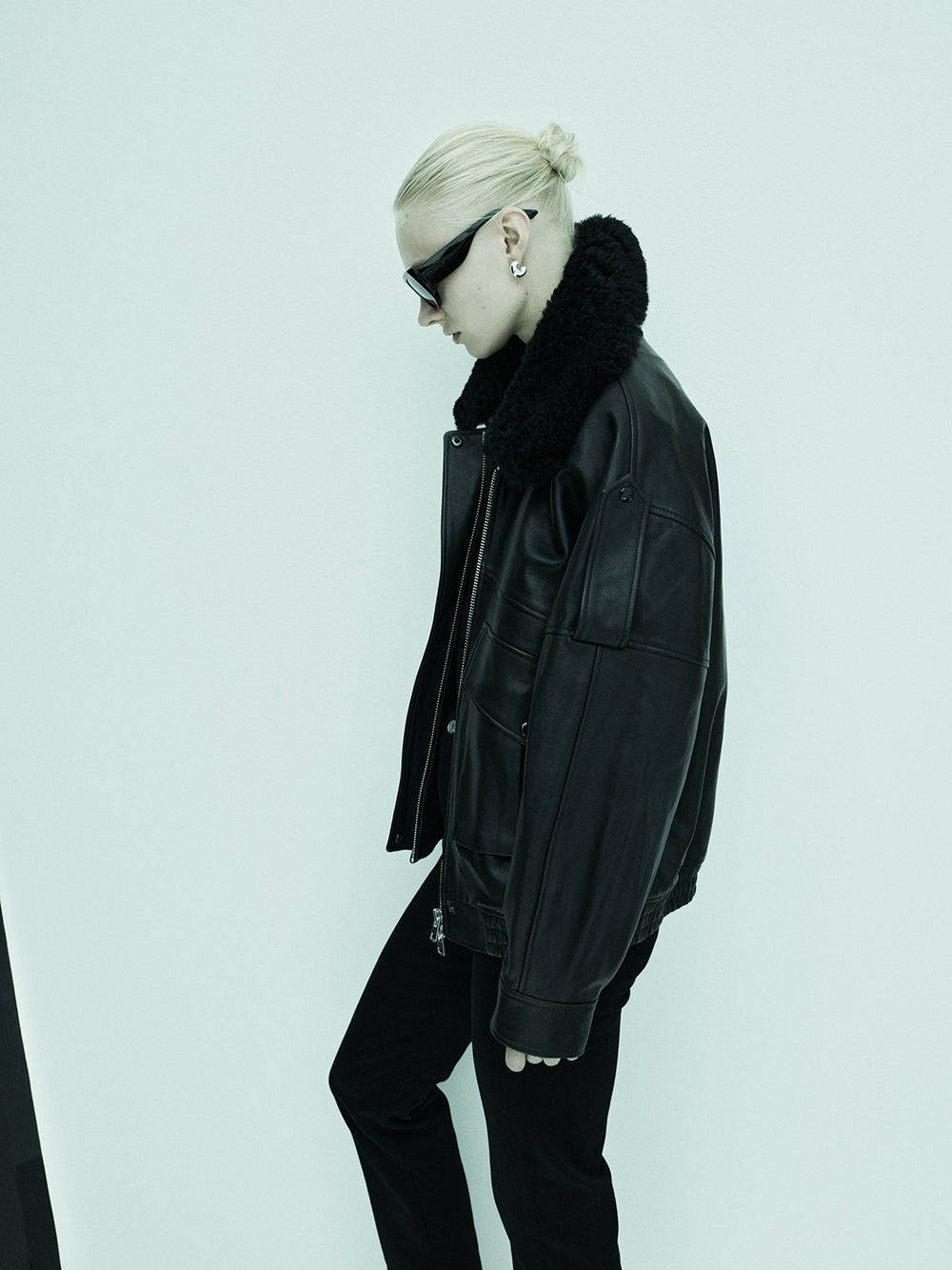 Avril Leather Jacket in Black