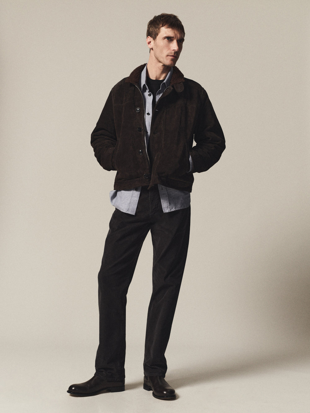 Elijah Classic Straight in Corduroy Charcoal