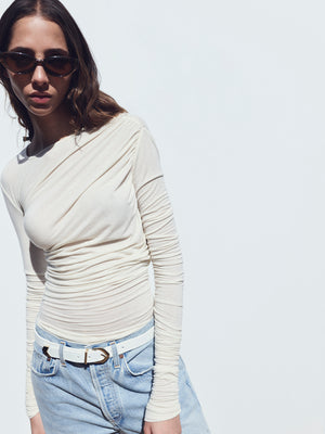 Tania Twist Tee Oat Milk