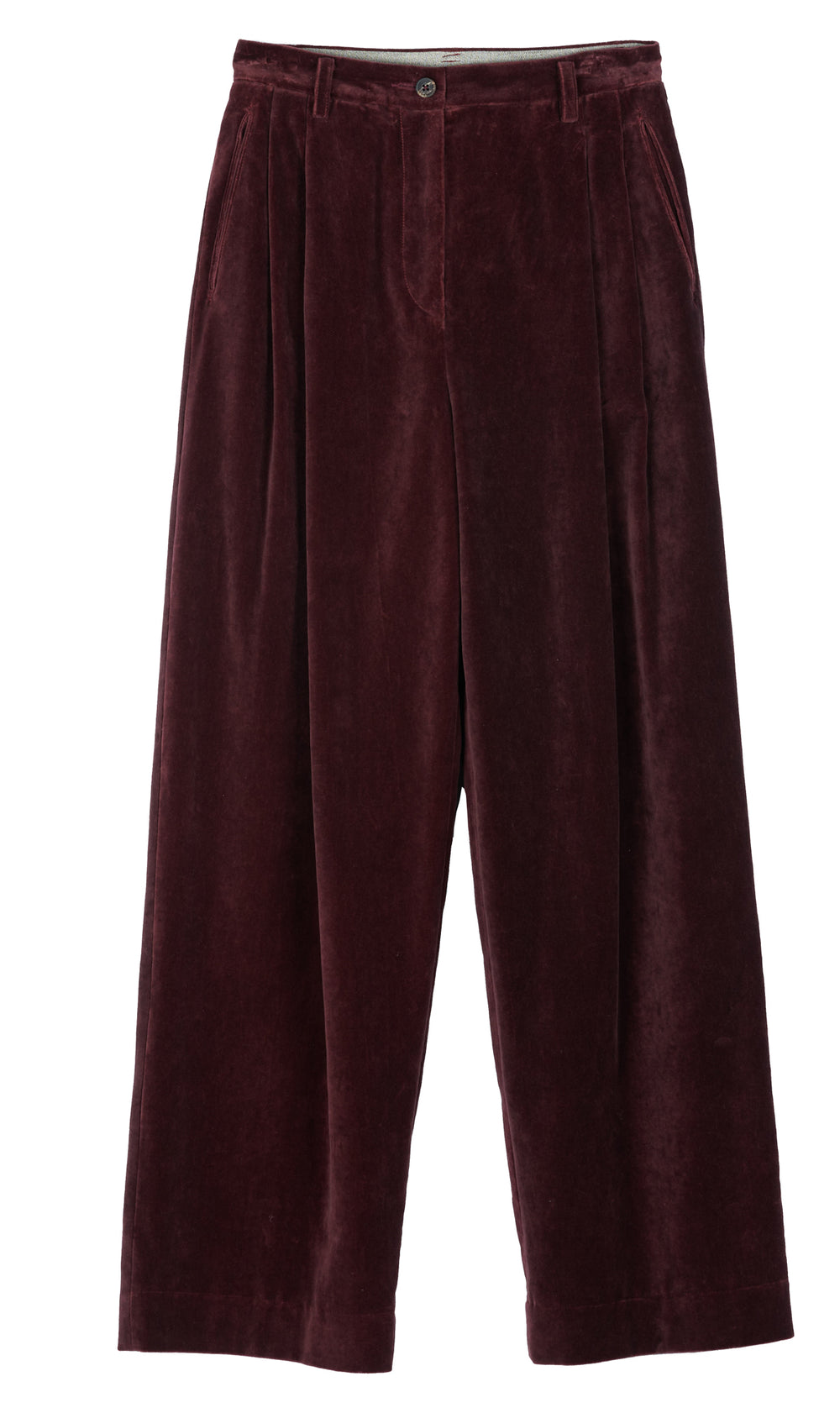 Womens Trousers Cotton Burgundy