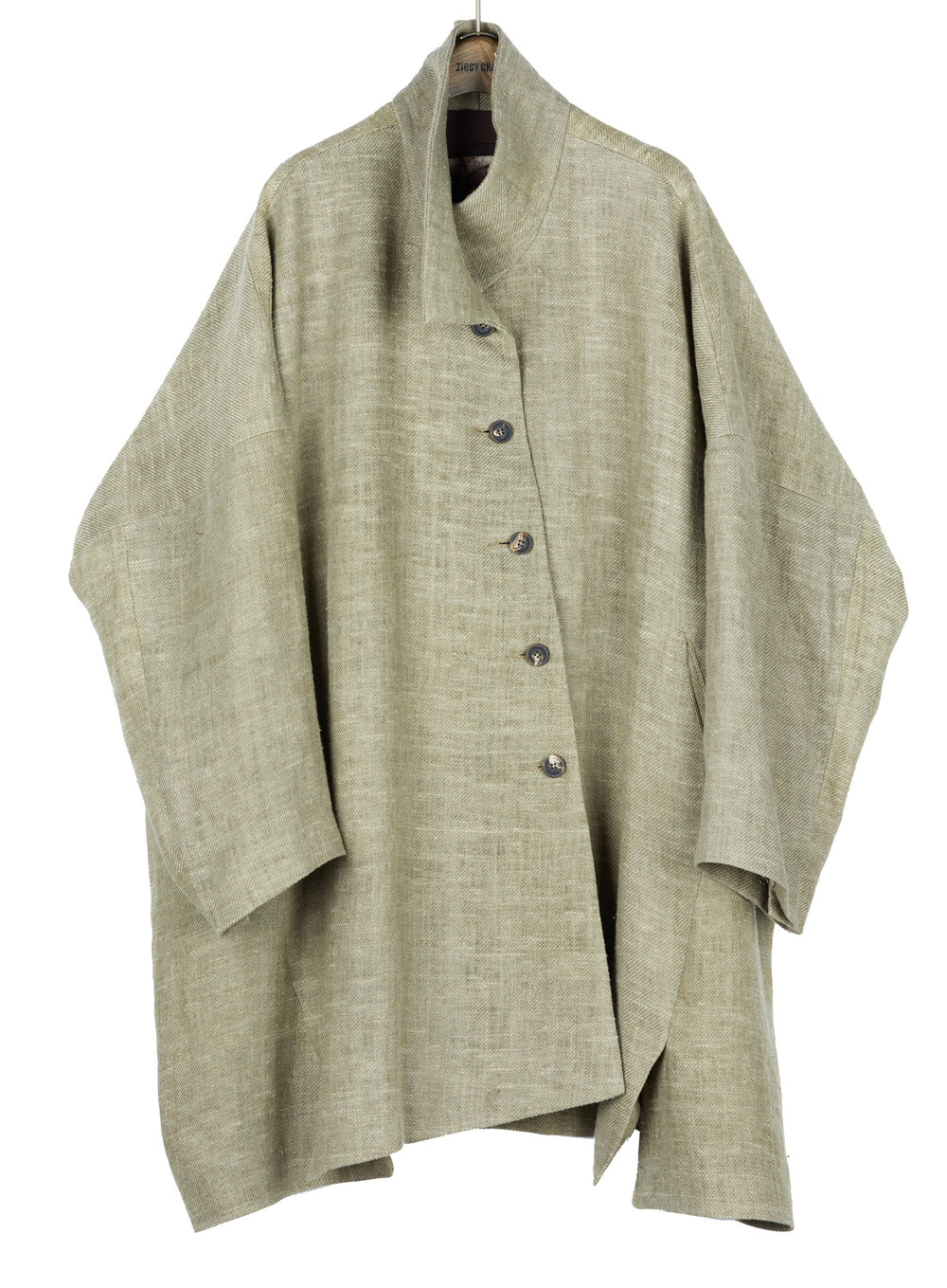 Womens Coat Linen Faded Olive