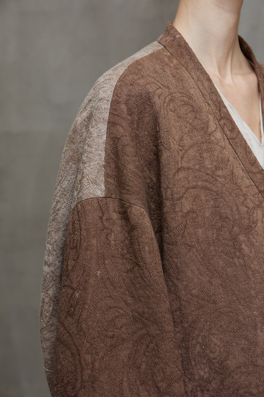 Wrap Closure Cropped Jacket Faded Terracotta