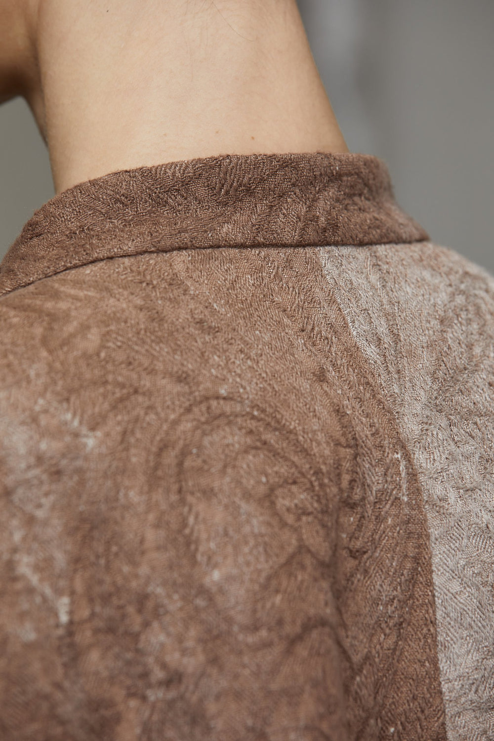 Wrap Closure Cropped Jacket Faded Terracotta