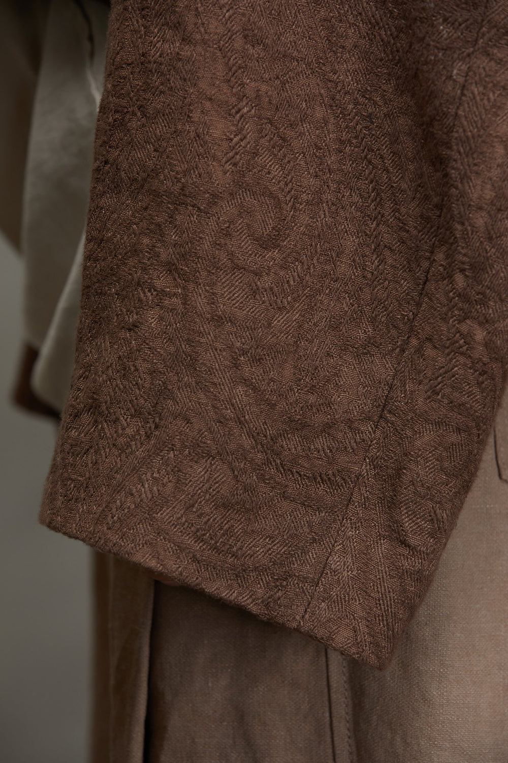 Wrap Closure Cropped Jacket Faded Terracotta