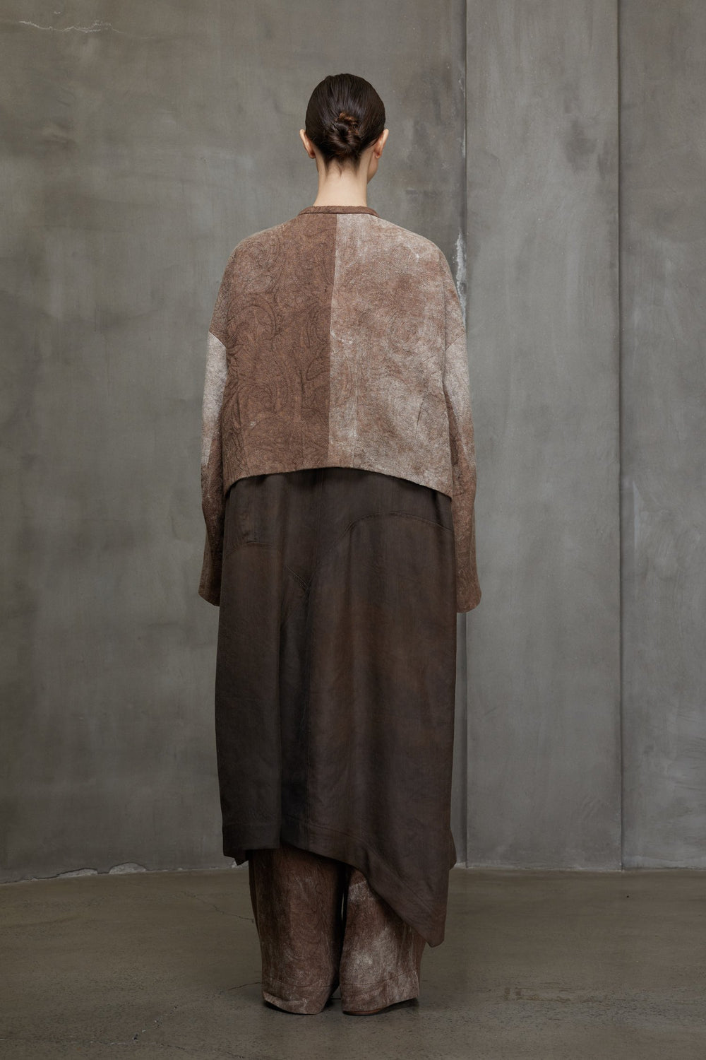 Reversible 3-Way Long Coat Mud Brown